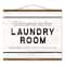 Welcome Laundry Room 20" x 16" Teak Hanging Canvas